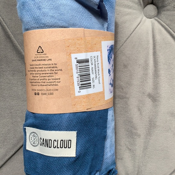 SOLD - Sandcloud NAVY ACID WASH Beach Towel NWT - Picture 2 of 4